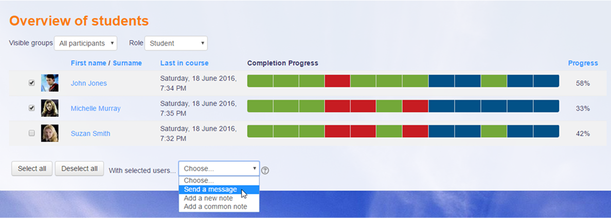 Completion Progress plugin for Moodle