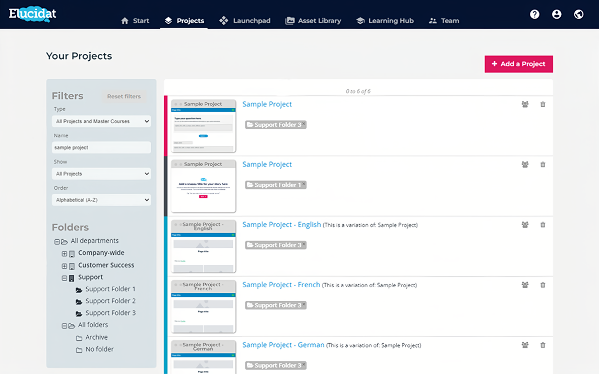 Elucidat authoring tool interface