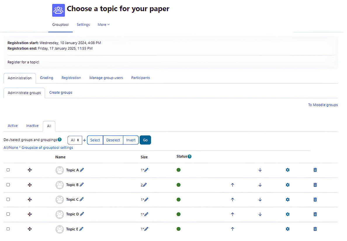Grouptool plugin for Moodle
