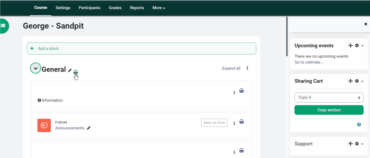 Sharing Cart plugin for Moodle
